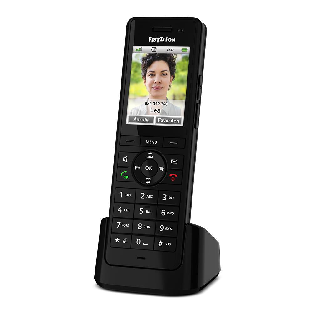 FRITZ!Fon X6 – Schwarzes High-End-DECT-Telefon mit HD-Telefonie & Komfortfunktionen