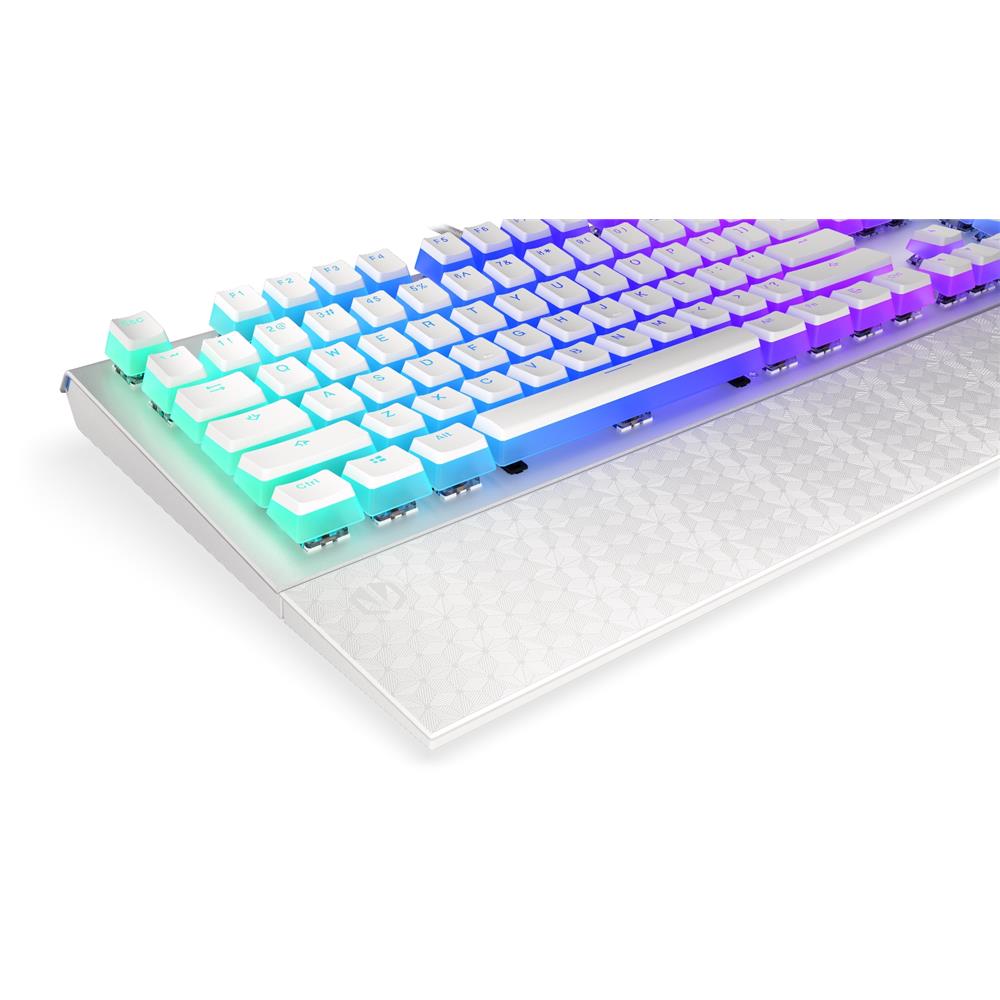 ENDORFY Omnis Pudding, Mechanische Tastatur, Full Size, Kailh Brown, US-Layout, Weiß, mit Handballenauflage | EY5A035