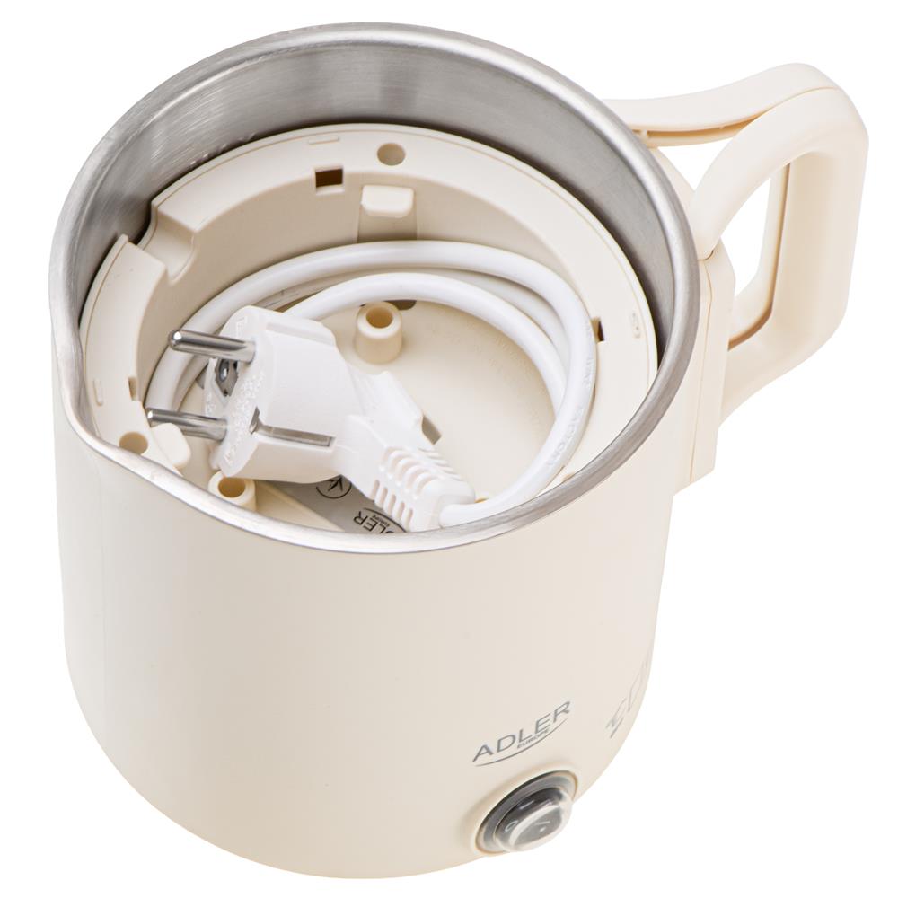 Adler AD 1388b Reisewasserkocher 0,8L kompakt leicht klappbarer Griff Beige