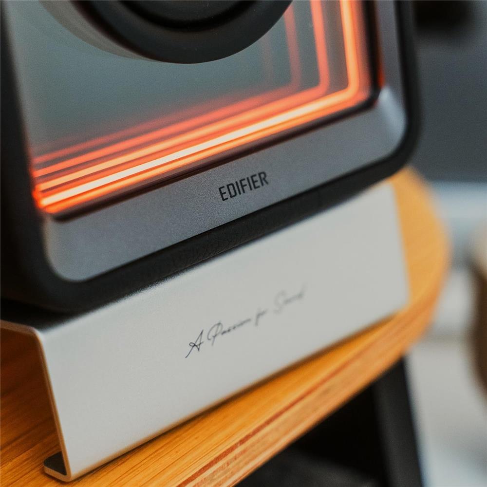 Edifier Aluminium Lautsprecherständer – 10° Neigung, vibrationsdämpfend, silber