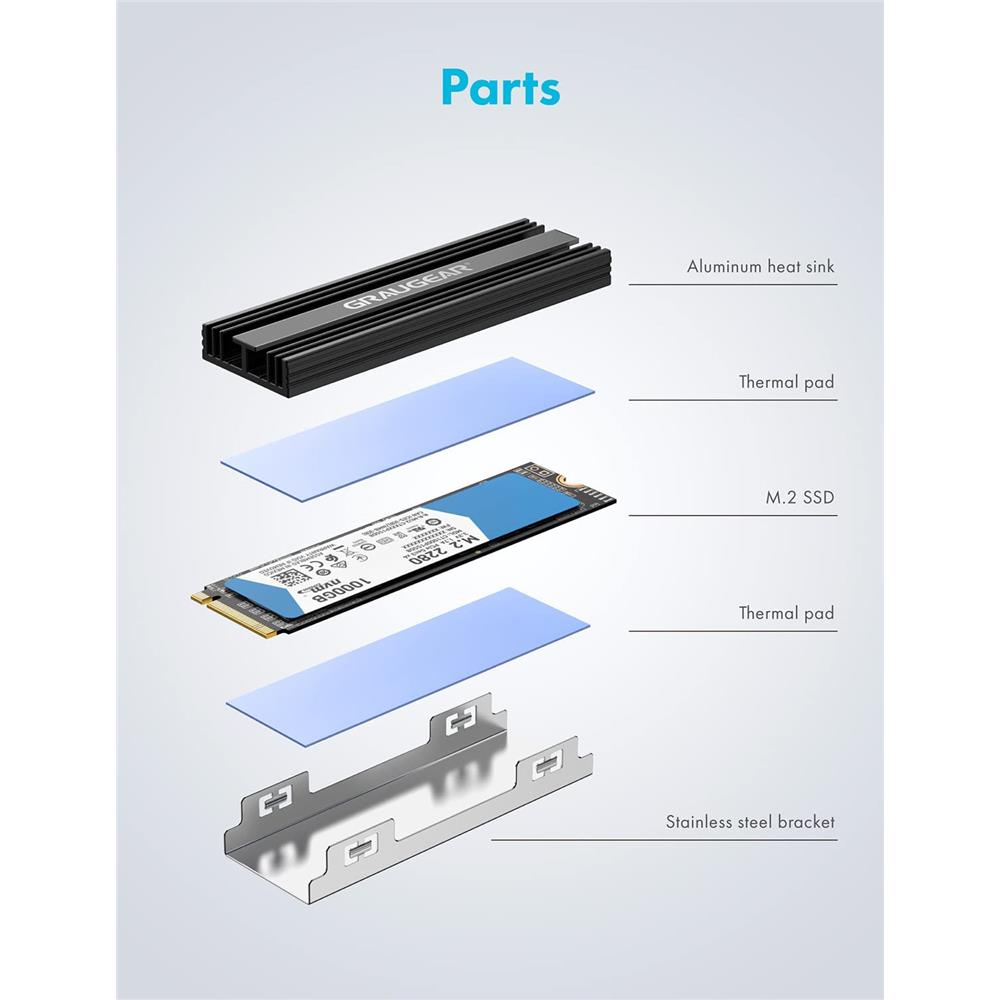 GRAUGEAR Kühlkörper Kit für PlayStation 5 M.2 SSD Speichererweiterung