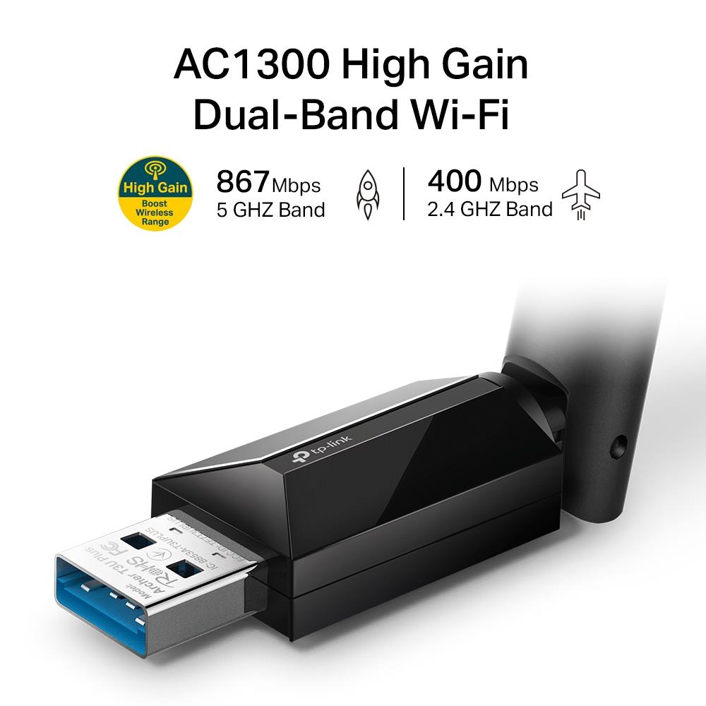 TP-Link Archer T3U Plus AC1300 High-Gain Dualband USB WLAN Adapter