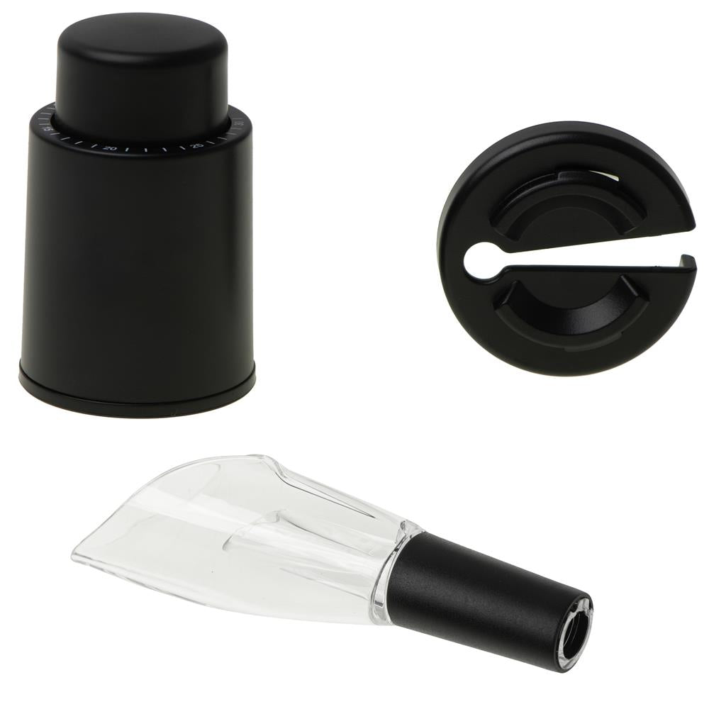 Camry CR 4510 elektrisches Weinöffner-Set mit Folienschneider, Vakuumstopfen und Ausgießer
