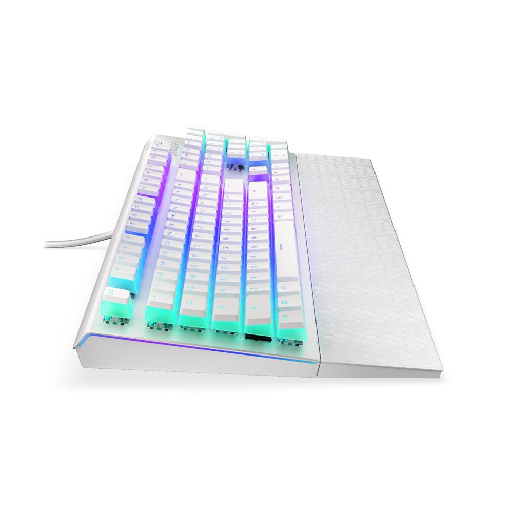 ENDORFY Omnis Pudding, Mechanische Tastatur, Full Size, Kailh Brown, US-Layout, Weiß, mit Handballenauflage | EY5A035