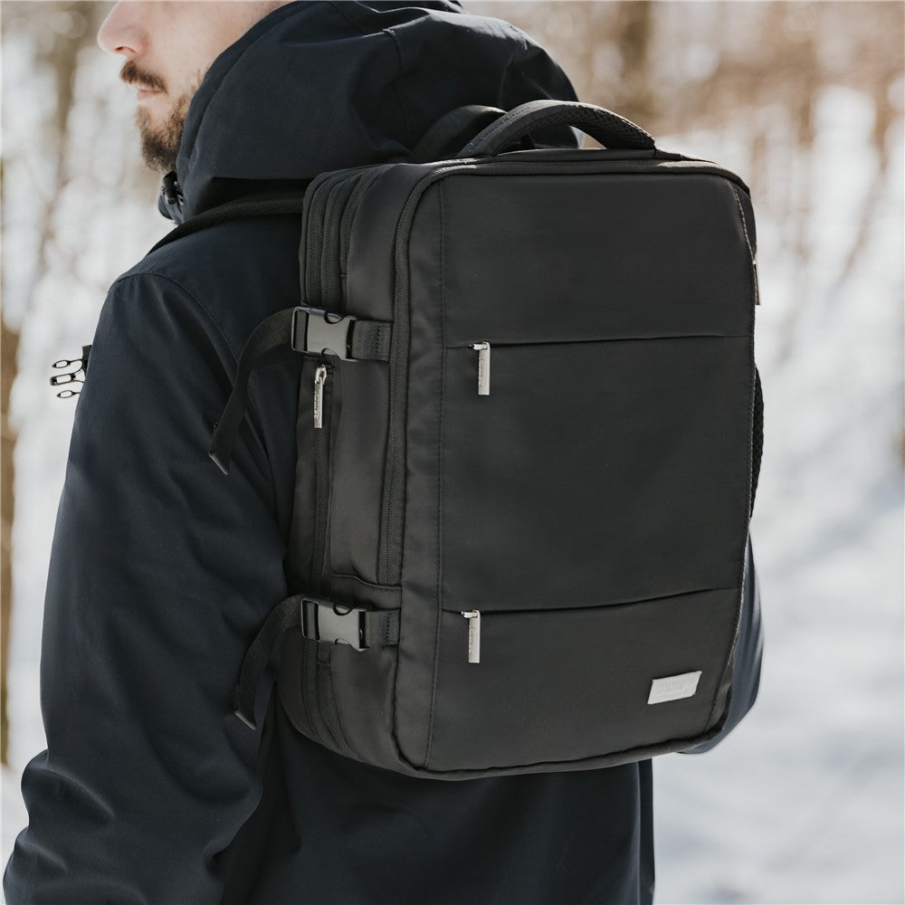 Camry CR 6881b Business Rucksack 24 L erweiterbar, Handgepäck Rucksack 40x20x30 cm, Laptoprucksack bis 15,6 Zoll, RFID, USB, YKK-Reißverschlüsse, wasserabweisend, schwarz