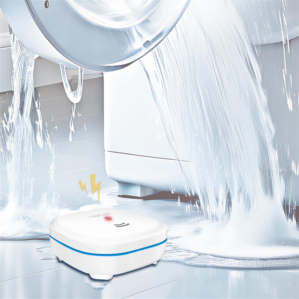 LogiLink Wasserlecksensor – Zuverlässiger Schutz vor Wasserschäden, IP65, Alarm >85 dB