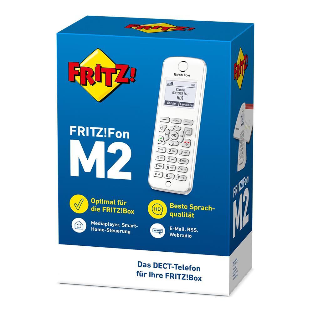 FRITZ!Fon M2 – Weißes DECT-Telefon mit HD-Telefonie & Smart-Home-Funktionen