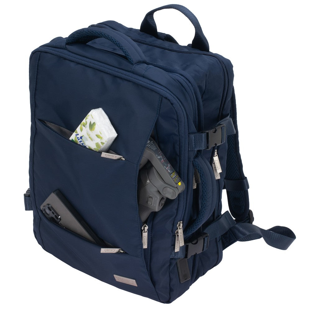 Camry CR 6881nb Business Rucksack 24 L erweiterbar, Handgepäck Rucksack 40x20x30 cm, Laptoprucksack bis 15,6 Zoll, RFID, USB, YKK-Reißverschlüsse, wasserabweisend