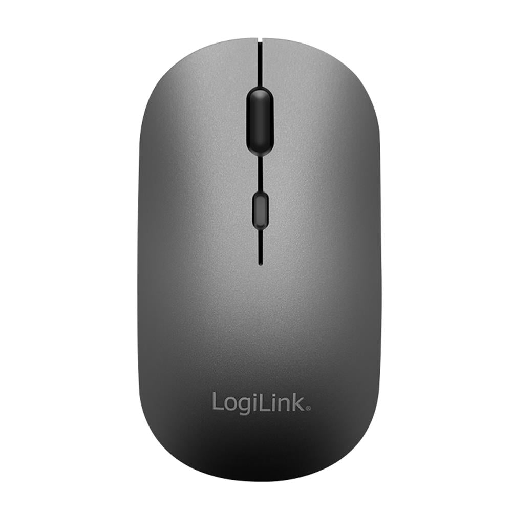 LogiLink 2,4 GHz & Bluetooth 5.0 Dual-Mode Tastatur-Maus-Set – Aluminium, Grau