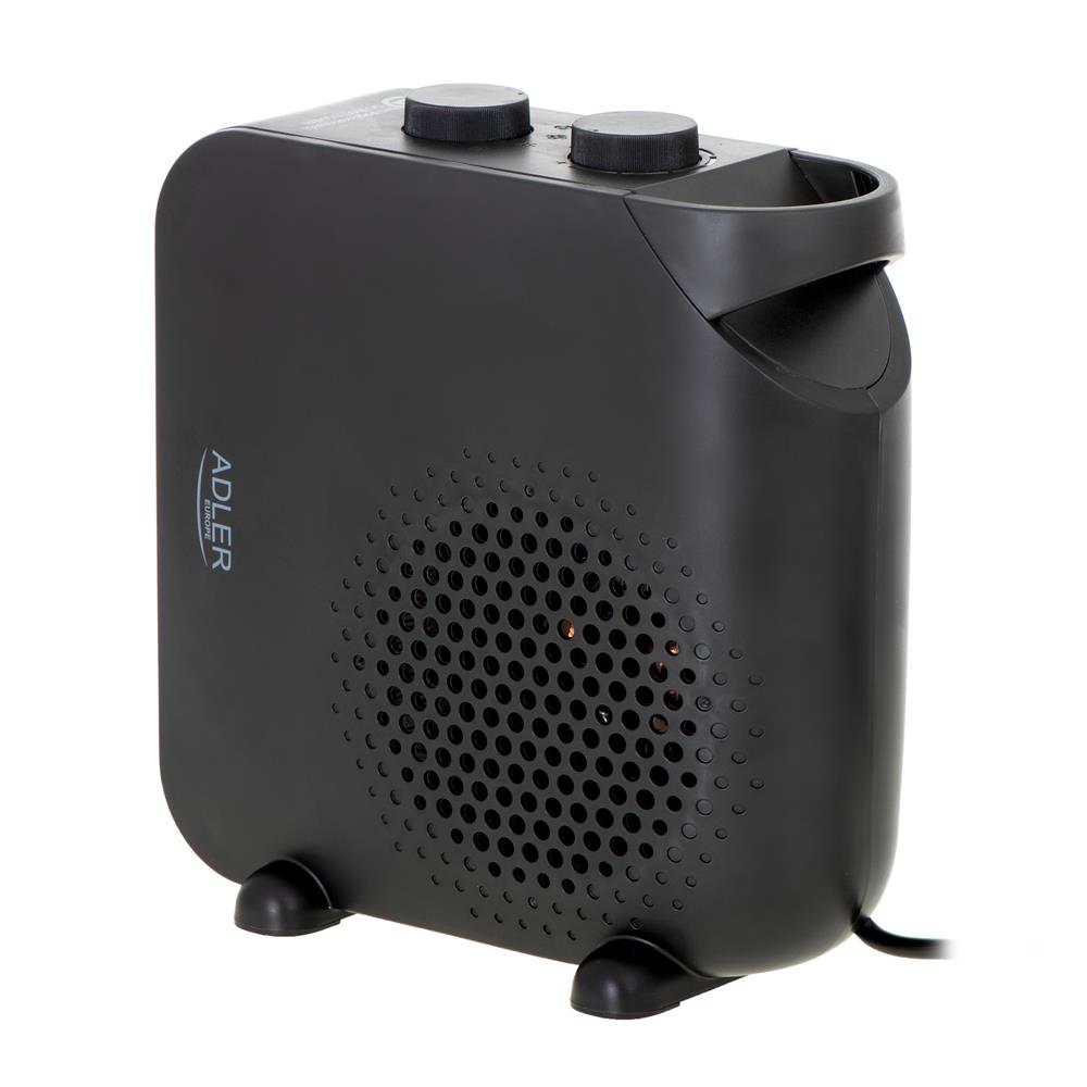 Adler AD 7725b Thermoventilator 2000 Watt Heizgerät mit Thermostat Schwarz