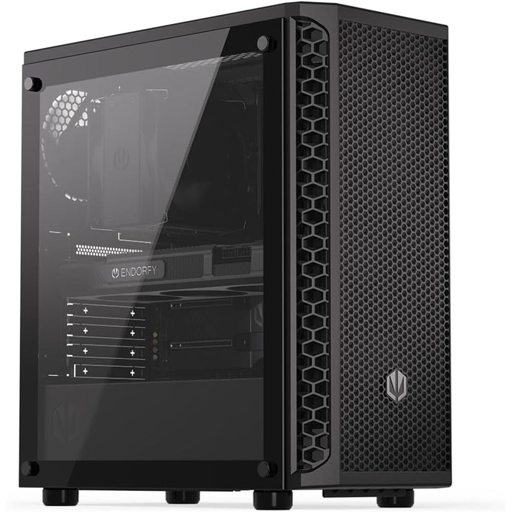 ENDORFY Signum 300 Core, ATX PC-Gehäuse, inkl. 2x 120mm PWM-Lüfter, Mesh-Frontplatte, Seitenteil aus gehärtetem Glas | EY2A004