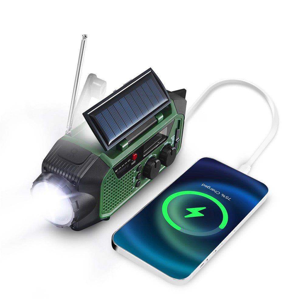 Camry CR 1919 Notfallradio mit Solar, Kurbel, Bluetooth, 4000 mAh Powerbank, Taschenlampe und Leselampe