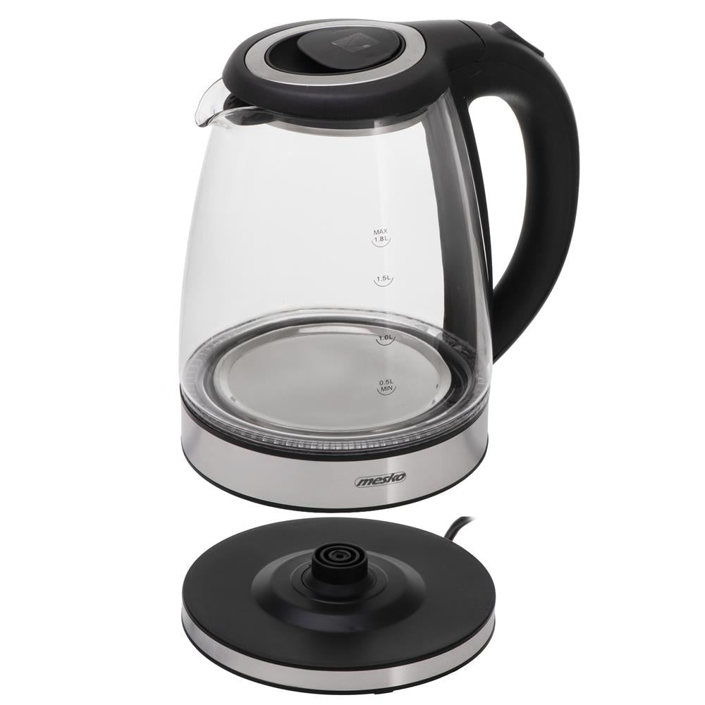 Mesko MS 1307 Wasserkocher Glas 1,8 L mit LED-Beleuchtung und Überkochschutz