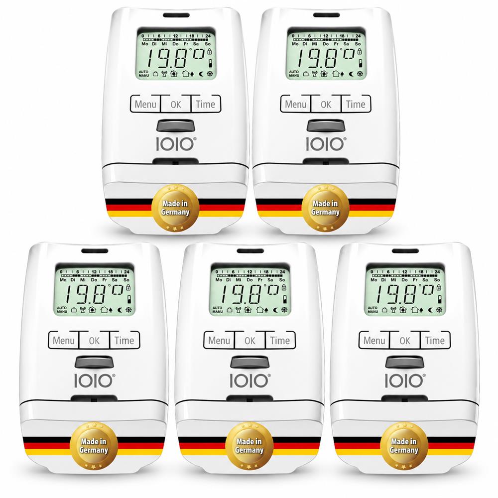 IOIO Elektronisches Heizungsthermostat HT 2000 5er Pack Thermostat programmierbar digital weiß