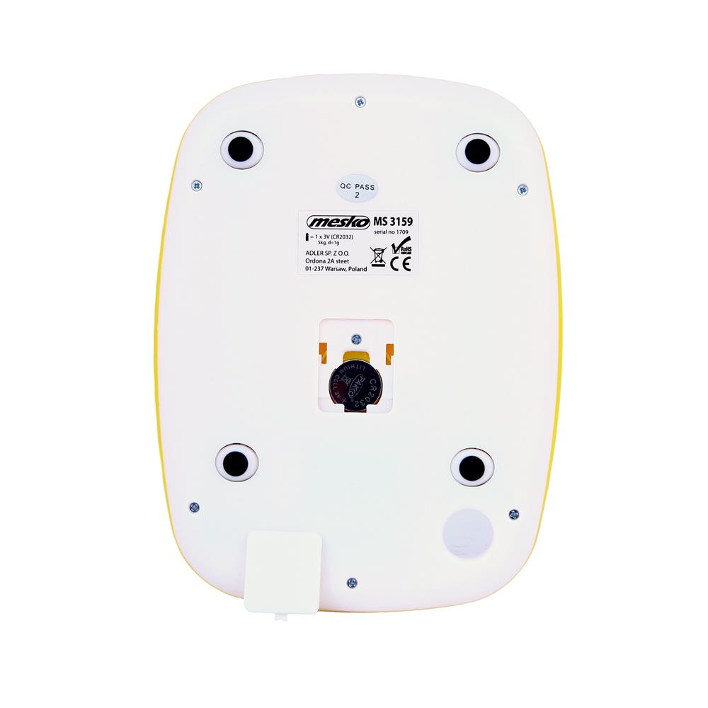 Mesko MS 3159 Digitale Küchenwaage 5 kg LCD Gelb