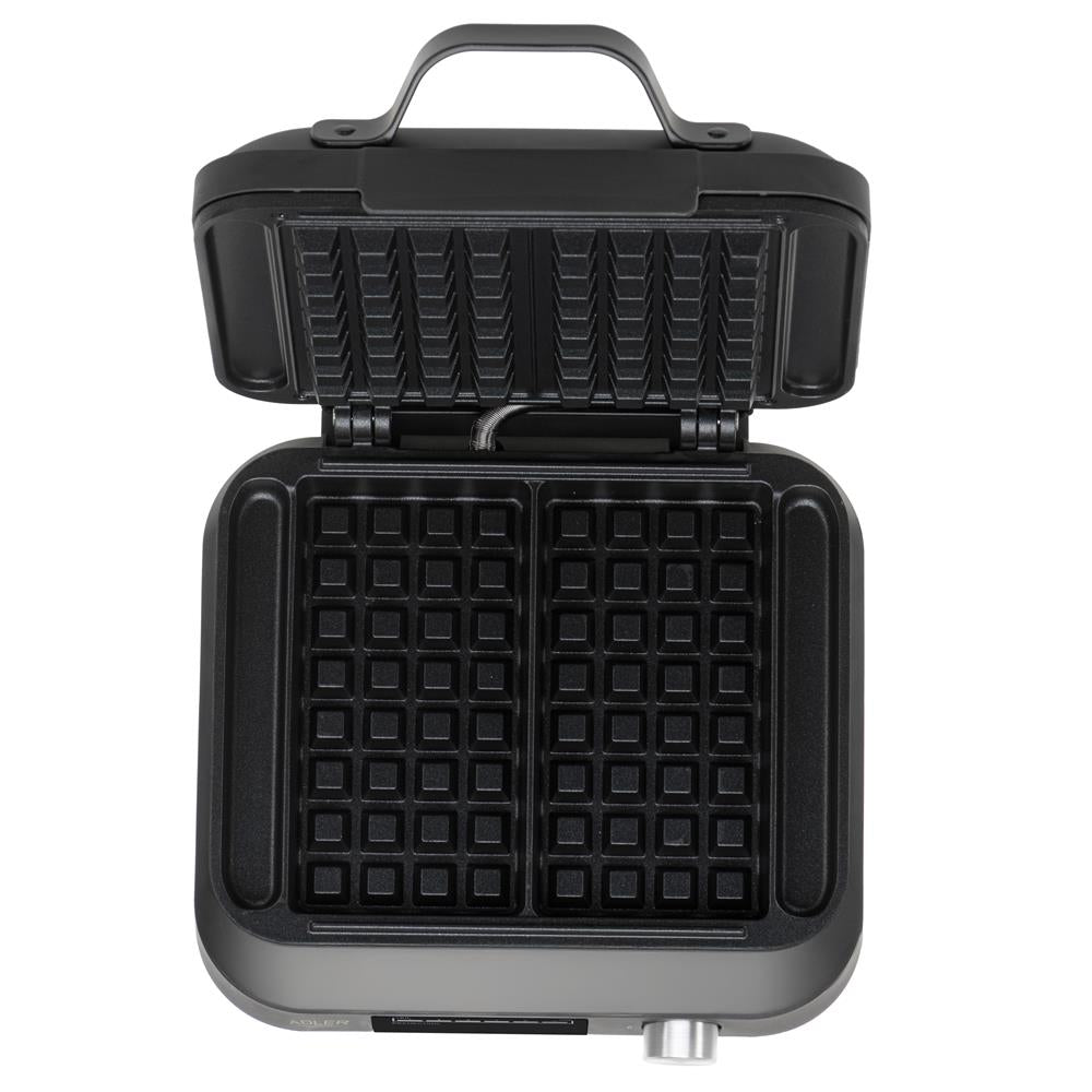 Adler AD 3087 Waffeleisen mit LED-Anzeige, 6 Bräunungsstufen, Antihaftplatten, 2200 W