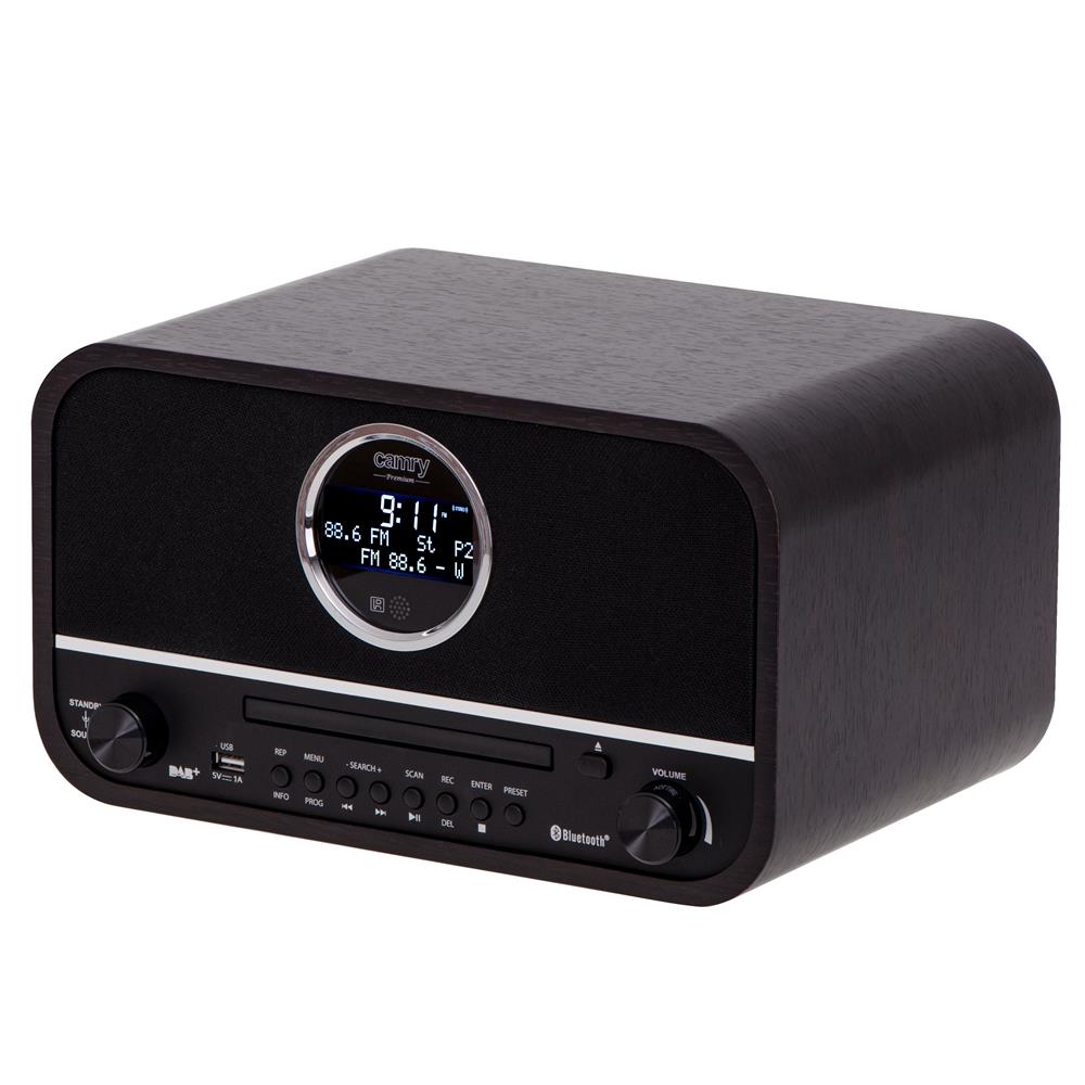Camry CR 1182 Radio Retro Küchenradio mit Holzgehäuse Bluetooth 5.0 FM DAB braun