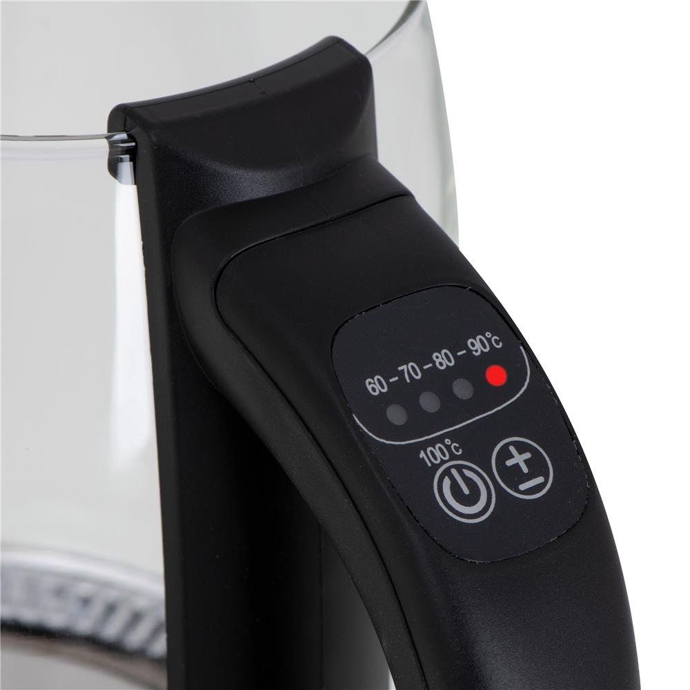 Camry CR 1290 Wasserkocher Glas 2 L beleuchtet 2200W Temperaturregler Teesieb