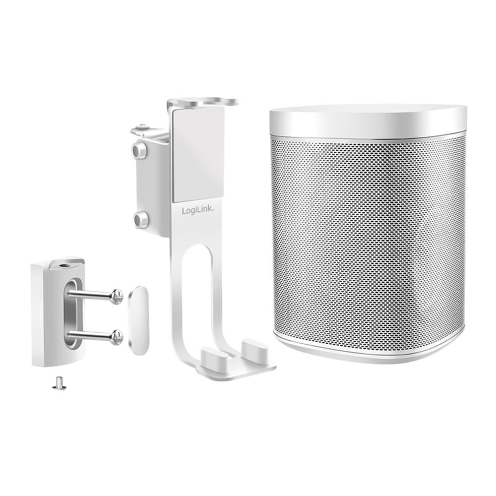 LogiLink Lautsprecher Wandhalterung für SONOS ONE ONE SL PLAY 1 Weiß