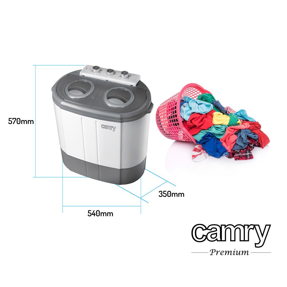 Camry CR 8052 kleine Waschmaschine mit Schleudern 3 kg Kapazität Camping Reise