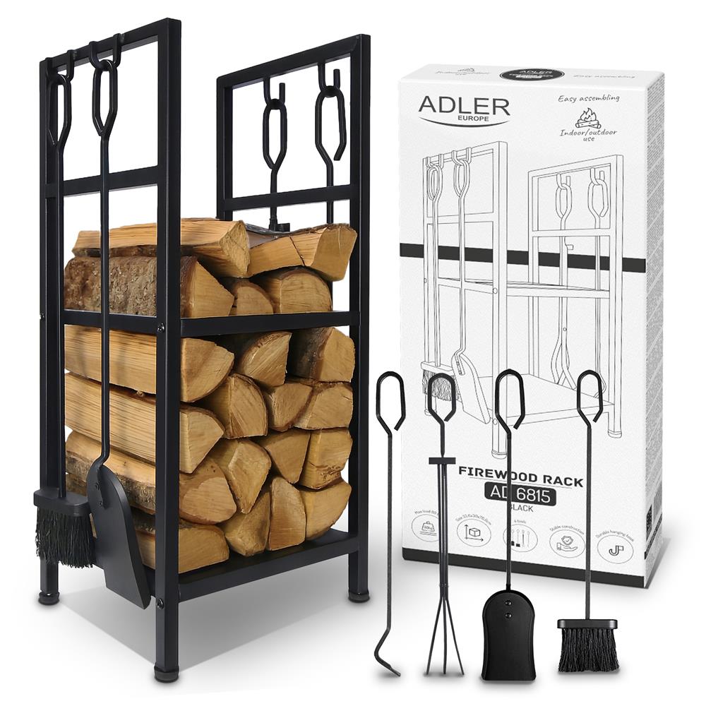 Adler AD6815 Feuerholzlager Stahl schwarz bis 80 kg