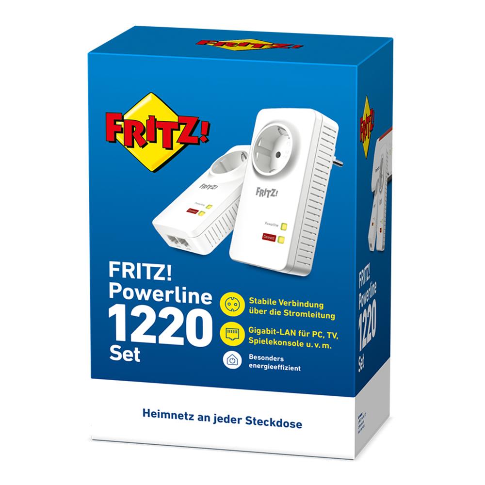 FRITZ!Powerline 1220 WLAN Set – Netzwerk über Stromleitung mit WLAN-Erweiterung
