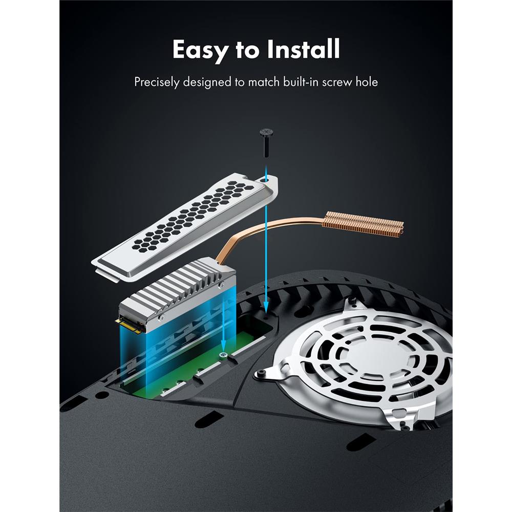 GRAUGEAR Heatpipe Kühler mit Abdeckung für PlayStation 5 M.2 SSD Speichererweiterung