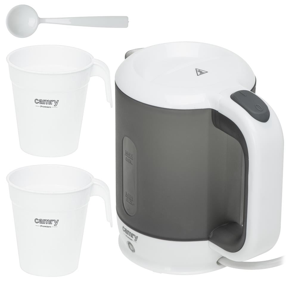 Camry CR 1382 Reisewasserkocher 0,5 L Wasserkocher Weiß 900 W Kunststoff Plastik