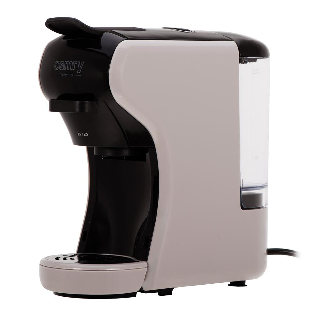 Camry CR 4414bm Multi-Kapsel-Espressomaschine, 19 bar Kaffeemaschine für Kapseln, Pads und gemahlenen Kaffee, kompakt fürs Büro und Zuhause, Mocca/Schwarz