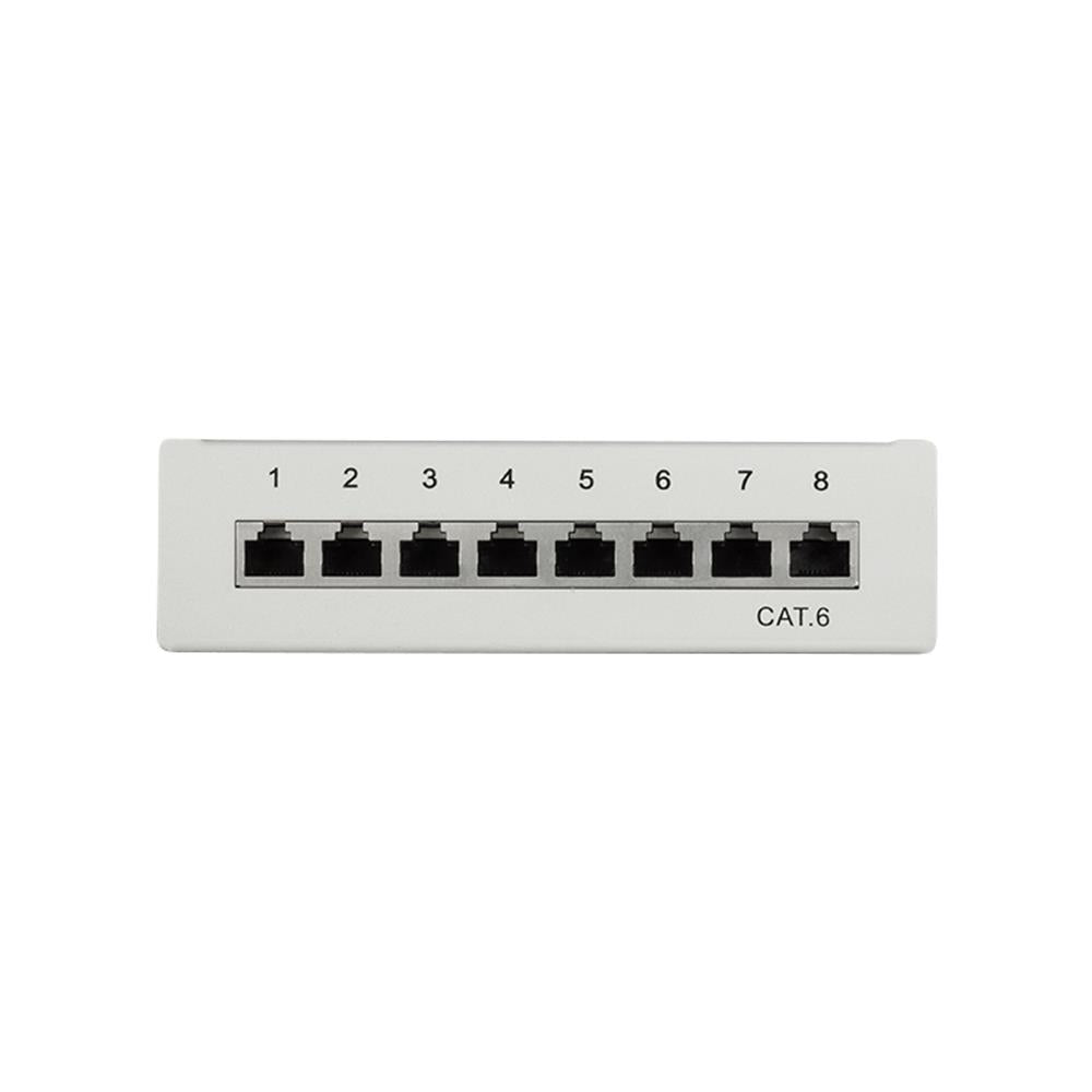 LogiLink Cat 6 Patchpanel 8 Port geschirmt Desktop Grau