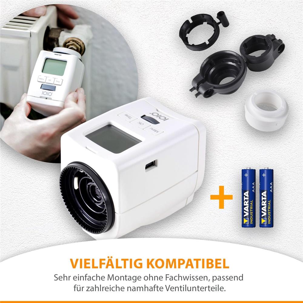 IOIO Elektronisches Heizungsthermostat HT 2000 3er Pack Thermostat programmierbar digital weiß