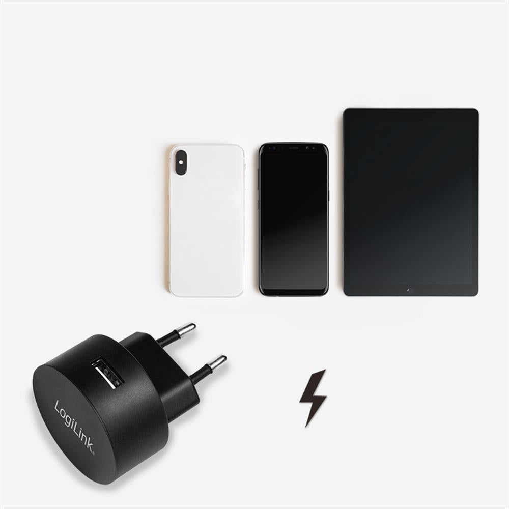 LogiLink USB Schnelllade Steckdosenadapter 1x USB A 10,5 W