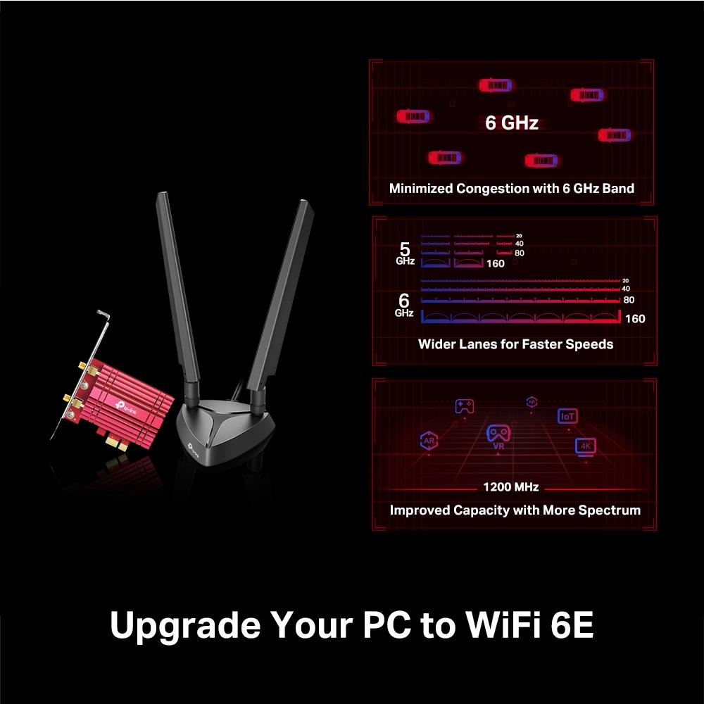 TP-Link Archer TXE75E AXE5400 WiFi 6E PCIe Adapter Bluetooth 5.2 Tri Band