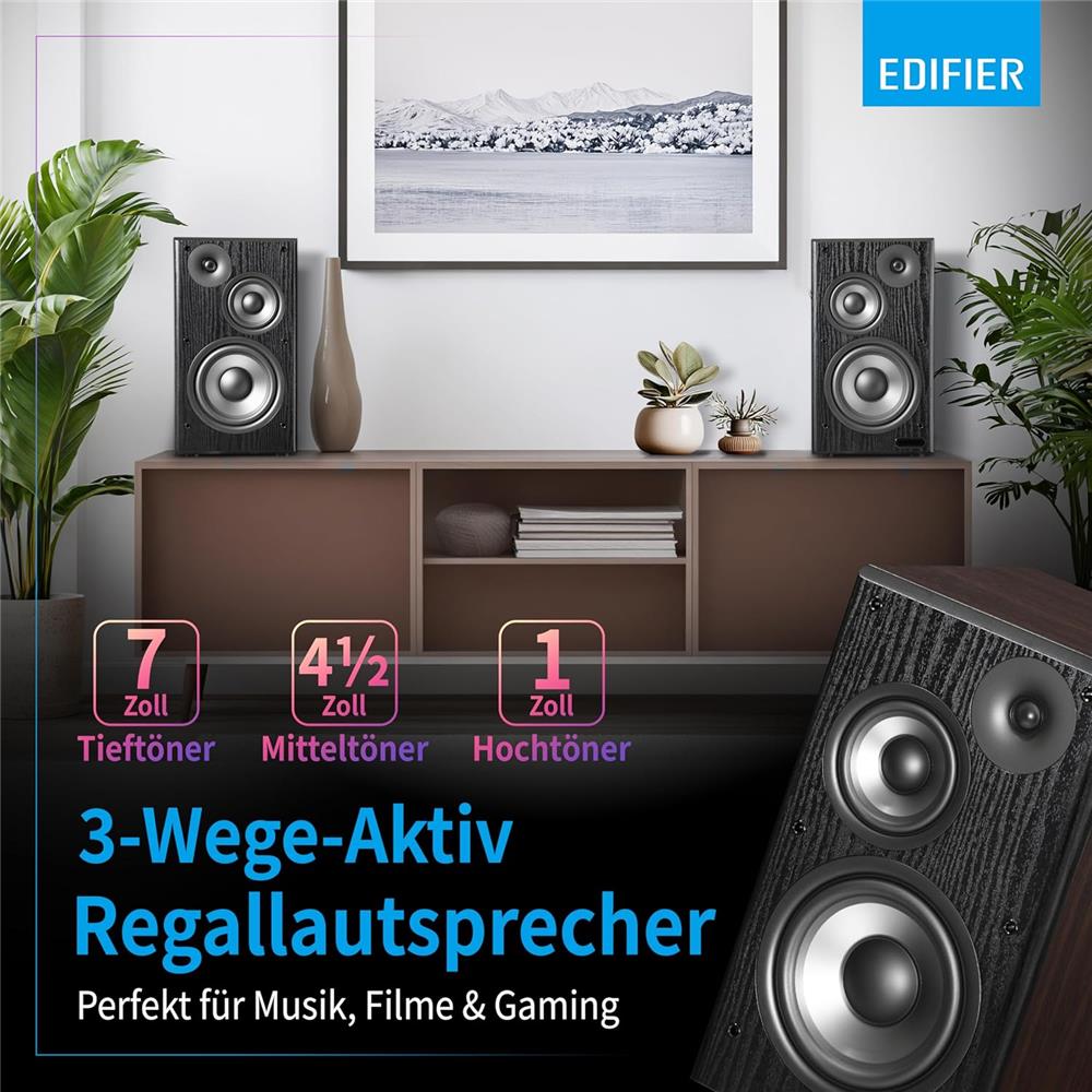 Edifier R2750DB MKII – 3‑Wege Hi‑Res Lautsprecher, 144W RMS, HDMI eARC