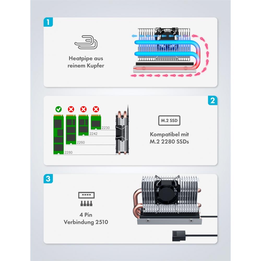 GRAUGEAR Heatpipe Kühler für PlayStation 5 M.2 SSD