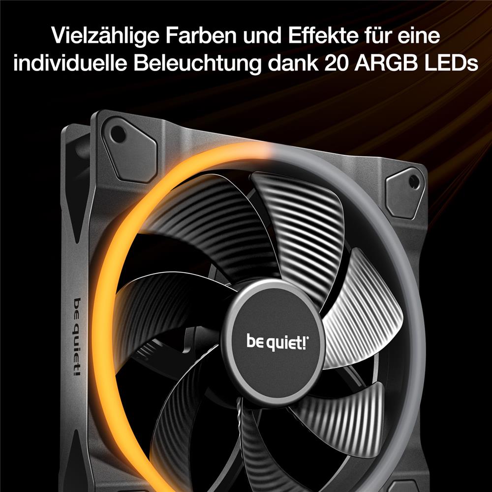be quiet! Light Wings 140mm PWM Reverse Black ARGB Lüfter hoher Airflow