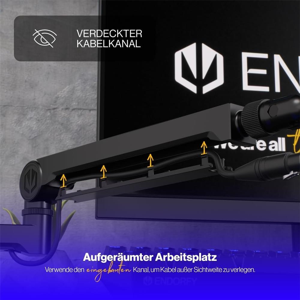 ENDORFY Broadcast Low Profile Boom Arm Mikrofonarm für Streaming und Podcasting