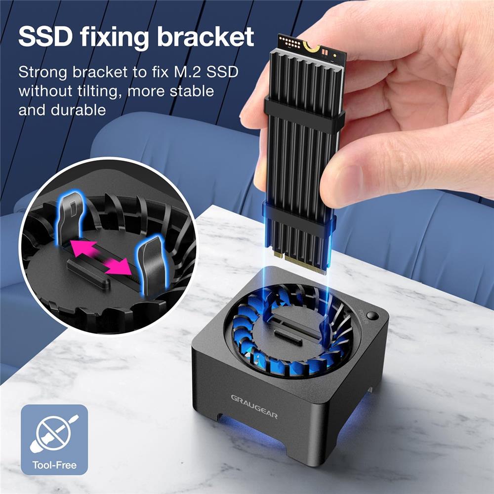 GRAUGEAR USB 4.0 Dockingstation für M.2 PCIe Gen4 NVMe SSD