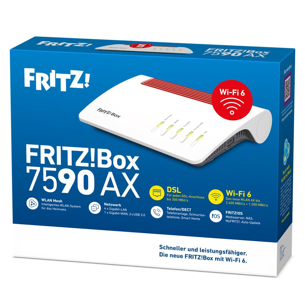 FRITZ!Box 7590 AX – Premium-DSL-Router mit Wi-Fi 6 & umfangreicher Ausstattung