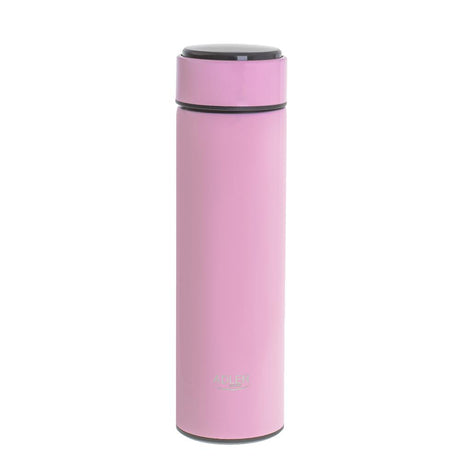 Adler Thermosflasche, 473ml, Rosa, Trinkflasche mit LED-Temperaturanzeige