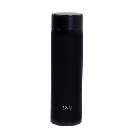 Adler Thermosflasche, 473ml, Schwarz, Trinkflasche mit LED-Temperaturanzeige