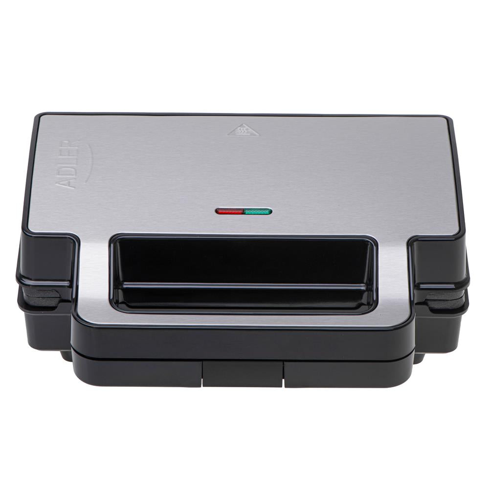 Adler AD 3073 2 in 1 Sandwichmaker und Kontaktgrill Silber Schwarz