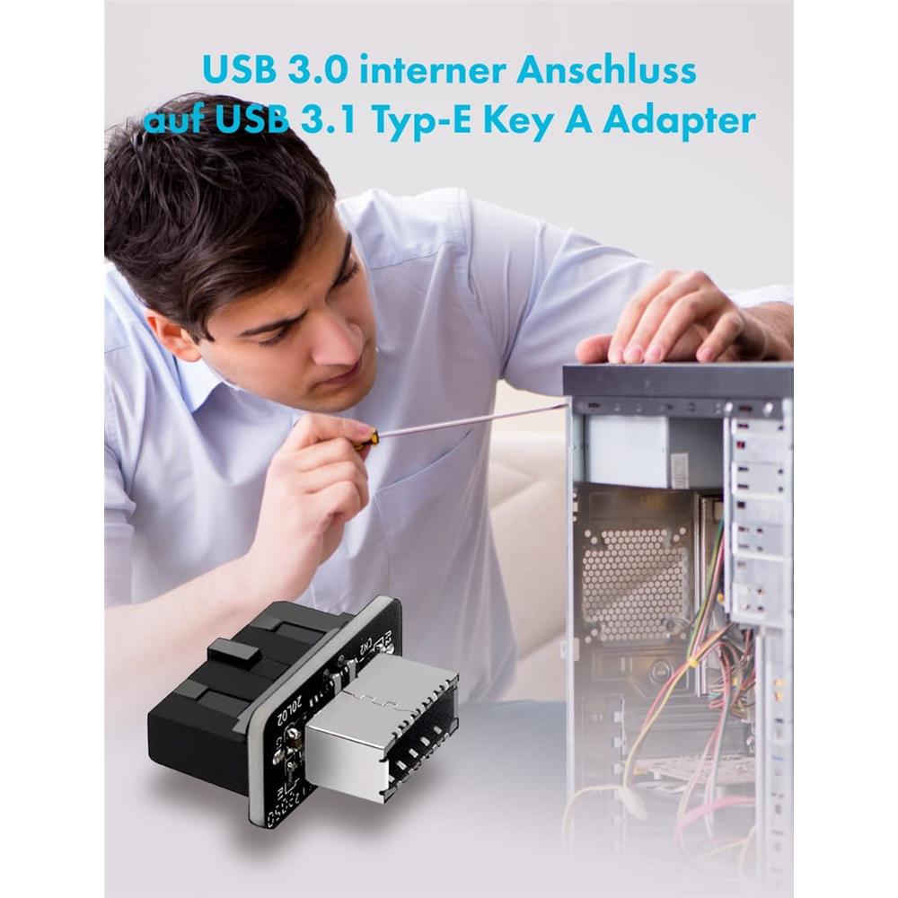 GRAUGEAR USB 3.0 Internal Header Adapter 19 Pin auf USB 3.1 Type E Key A gerade