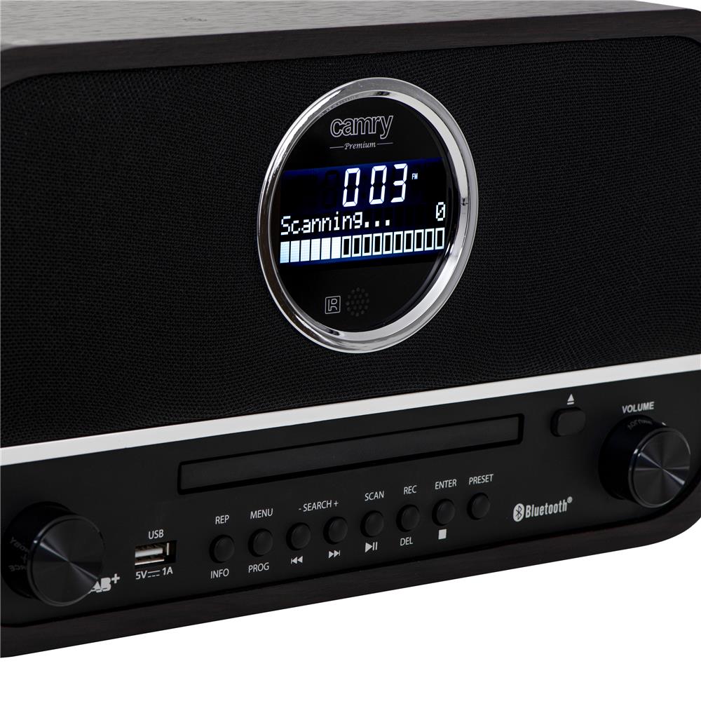 Camry CR 1182 Radio Retro Küchenradio mit Holzgehäuse Bluetooth 5.0 FM DAB braun