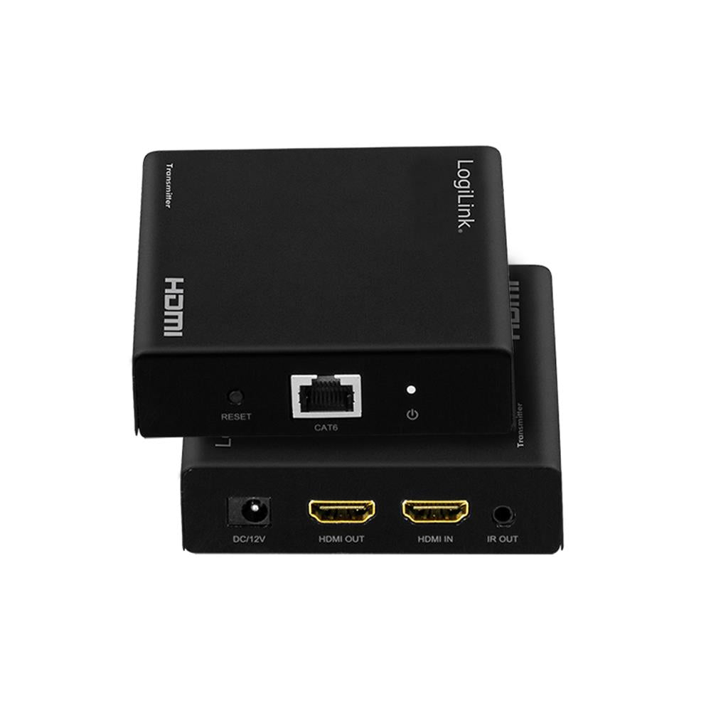 LogiLink HDMI-Extender/Splitter-Set über IP – 70 m, 4K/60 Hz, HDR, IR, PoC