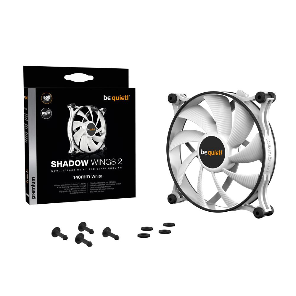 be quiet! Shadow Wings 2 140mm PWM White PC Gehäuse Lüfter Fan Weiß