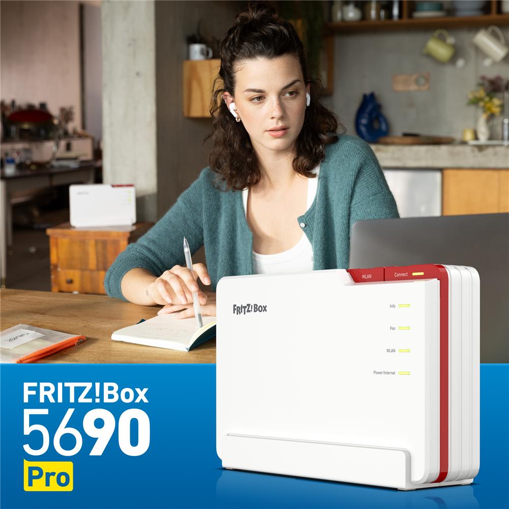 FRITZ!Box 5690 Pro – Kombi-Router für Glasfaser & DSL mit Wi-Fi 7 & Zigbee-Support
