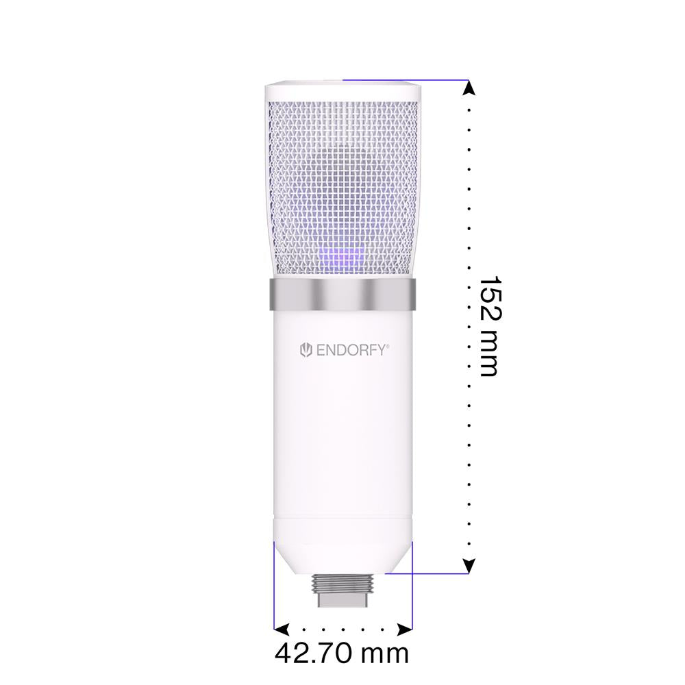 ENDORFY Solum Streaming Onyx White USB Mikrofon mit Anti Shock Montage