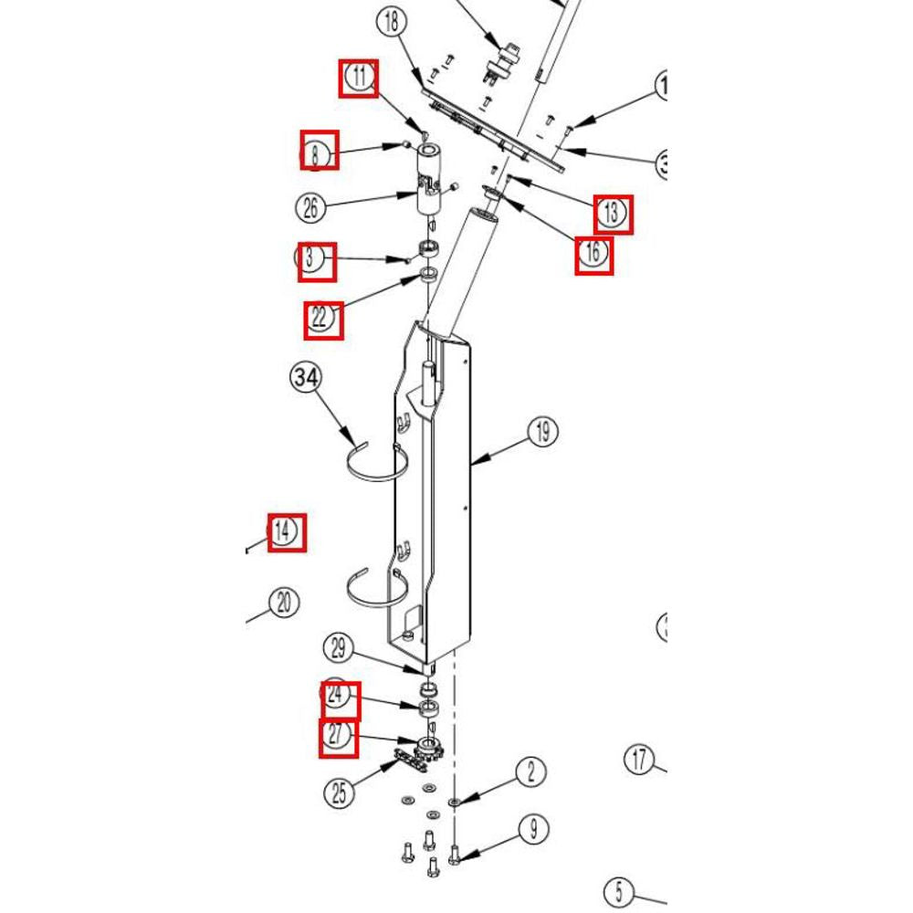 Nilfisk Original 56114302 Hardware Kit-Steering Column / Kit für Lenksäule