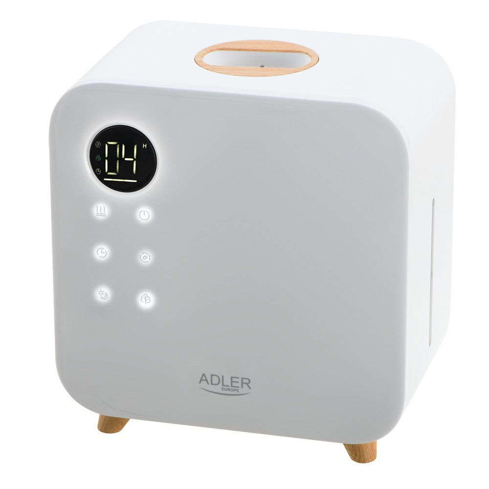 Adler AD 7974W Ultraschall Luftbefeuchter 5,5 L, Top Fill Raumluftbefeuchter mit Hygrostat 40-80 %, LED Display, Kaltnebel, Nachtmodus, Pflanzenmodus, Timer, Weiß